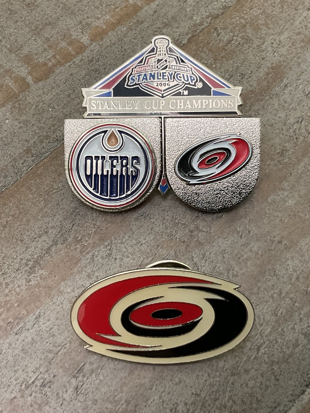 Carolina Hurricanes Stanley Cup Champions Pin with Additional Hurricanes Pin